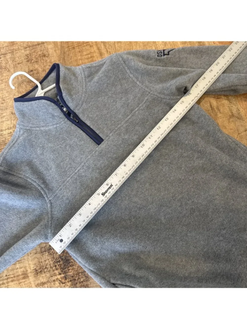 OshKosh B'gosh Boys Soft Cozy Fleece 1/4 Zip Pullover, Grey & Blue, Size 8